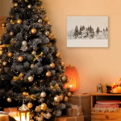 Discount Battery-Operated Lighted Wall Art - Winter Pines Wall