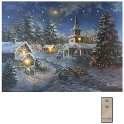 New Battery-Operated Lighted Wall Art - Winter Village Wall