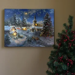 New Battery-Operated Lighted Wall Art - Winter Village Wall