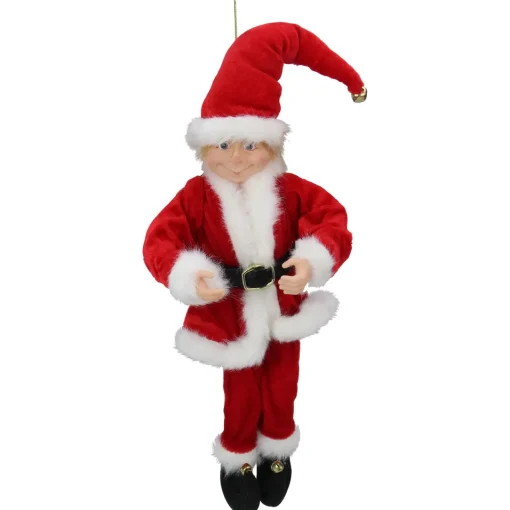Discount Bendable Elf in Santa Suit - 15" - Red and White Elves & Fairies