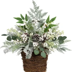 Online Berries and Pinecones Frosted Artificial Christmas Decoration - 28" Door
