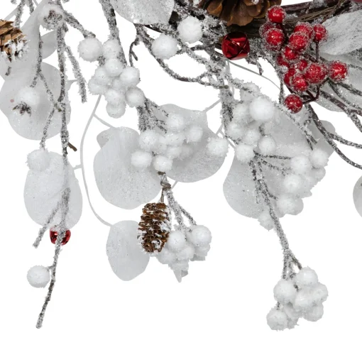 Best Berries and Snowflakes Artificial Christmas Wreath - 24" - Red and White - Unlit Unlit
