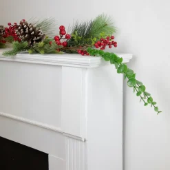 Online Berry Pine and Eucalyptus Artificial Christmas Garland - 5' x 10" - Unlit Unlit