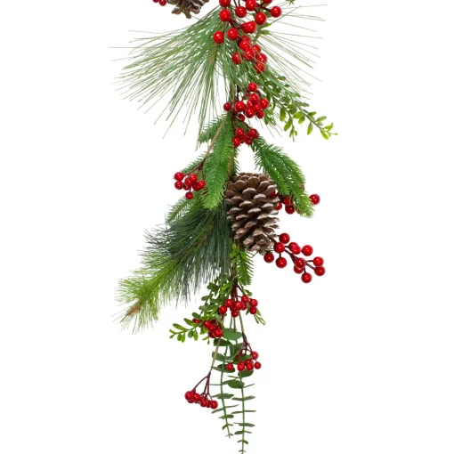 Online Berry Pine and Eucalyptus Artificial Christmas Garland - 5' x 10" - Unlit Unlit