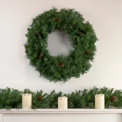 Outlet Black River Pine Artificial Christmas Wreath, 24-Inch, Unlit Unlit