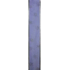 Online Blue and Silver Glitter Snowflakes Christmas Wired Craft Ribbon 2.5" x 10 Yards Ribbons & Bows