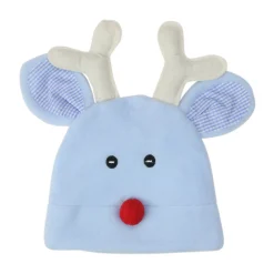 Online Blue and White Fleece Reindeer Face Infant Christmas Hat Costume Accessory Costumes