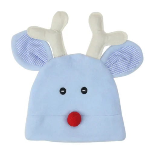 Online Blue and White Fleece Reindeer Face Infant Christmas Hat Costume Accessory Costumes
