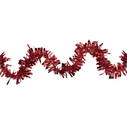 New Boa Wide Cut Tinsel Commercial Christmas Garland - 50' x 3" - Red - Unlit Commercial