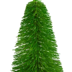Online Bottle Brush Pine Artificial Christmas Tree with Wooden Base - 11" Trees