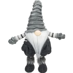 New Bouncy Gnome Figure Christmas Decoration - 18" - Gray and White Gnomes