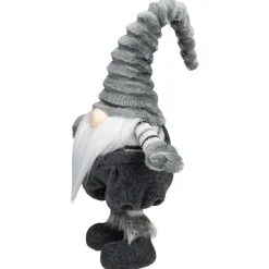 New Bouncy Gnome Figure Christmas Decoration - 18" - Gray and White Gnomes