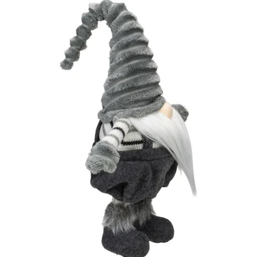 New Bouncy Gnome Figure Christmas Decoration - 18" - Gray and White Gnomes