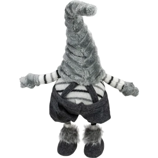New Bouncy Gnome Figure Christmas Decoration - 18" - Gray and White Gnomes