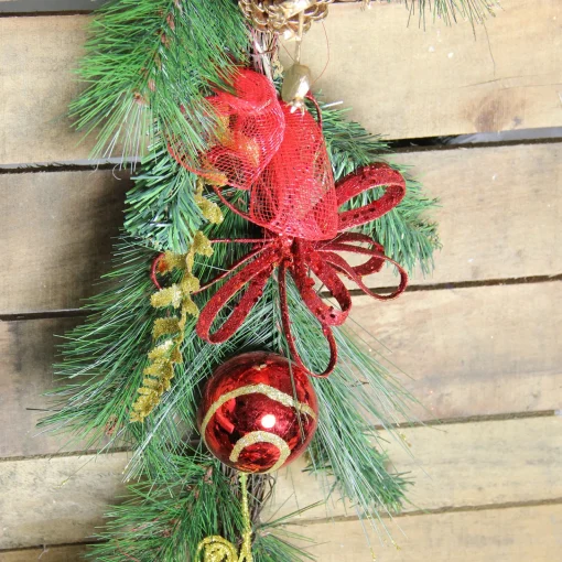 New Bows, Berries and Ornaments Mixed Pine Artificial Christmas Garland - 6' x 10" - Unlit Unlit