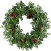 Sale Boxwood and Pine Cone Artificial Christmas Wreath - 27" - Unlit Unlit