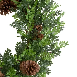 Sale Boxwood and Pine Cone Artificial Christmas Wreath - 27" - Unlit Unlit