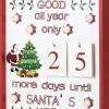 Outlet Christmas Countdown Calendar - Wooden Board with Calendar Sheets - White with 6 LED Lights - 11 x 1.57 x 14 inches Advent Calendars
