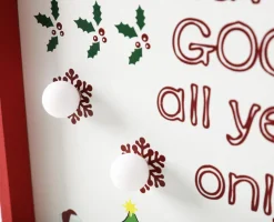 Outlet Christmas Countdown Calendar - Wooden Board with Calendar Sheets - White with 6 LED Lights - 11 x 1.57 x 14 inches Advent Calendars