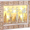 Clearance Reusable Wooden Advent Calendar to Fill - Flying Santa Claus with LED Lighting - DIY Christmas Calendar 13.98 x 2.36 x 10.63 inches Advent Calendars