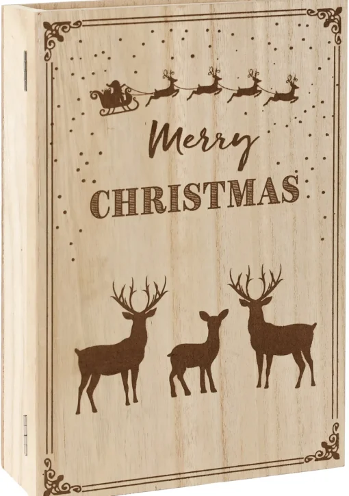Outlet Reusable Wooden Advent Calendar to Fill - Merry Christmas Book - DIY Christmas Calendar 7.72 x 2.95 x 11.81 inches Advent Calendars