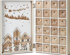 Outlet Reusable Wooden Advent Calendar to Fill - Merry Christmas Book - DIY Christmas Calendar 7.72 x 2.95 x 11.81 inches Advent Calendars