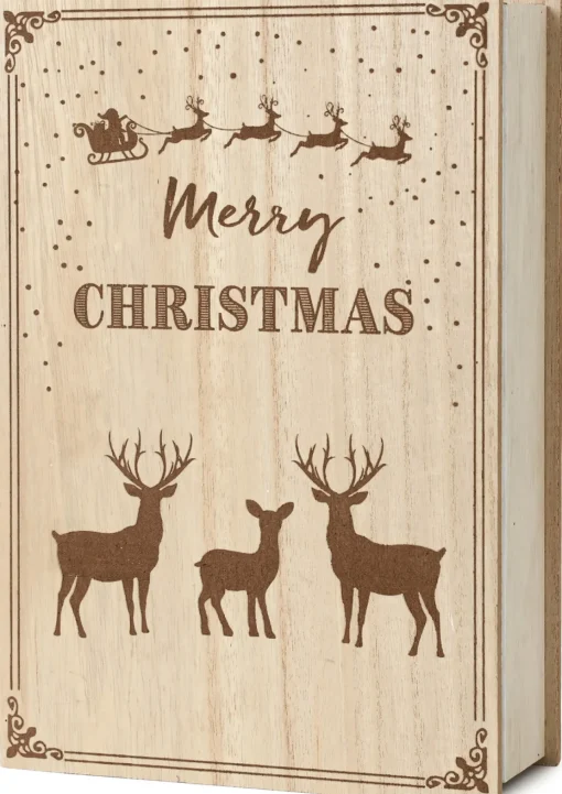 Outlet Reusable Wooden Advent Calendar to Fill - Merry Christmas Book - DIY Christmas Calendar 7.72 x 2.95 x 11.81 inches Advent Calendars