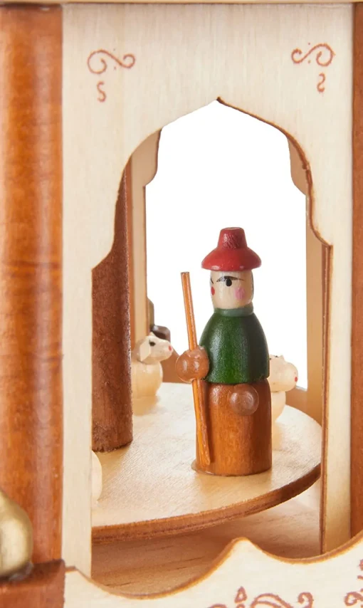 New Wooden Christmas Pyramid - 18 Inches - 3 Tier Carousel - Nativity Play - Designed in Germany Candle Holders