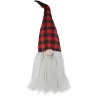 Buffalo Plaid Christmas Gnome Head Figure - 28" - Red and Black Gnomes