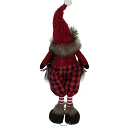 New Buffalo Plaid Girl Gnome with Pigtails Christmas Figure - 17