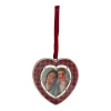 Best Buffalo Plaid Heart Shaped Picture Frame Christmas Ornament - 3" - Silver Finish Photo Frames