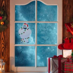 Online Bumble Wrapped in Lights Double Sided Christmas Window Cling Decoration Window