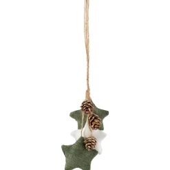Best Burlap Star and Pine Cones Plush Christmas Ornament - 11.75