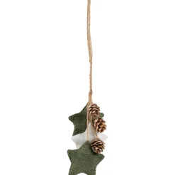 Best Burlap Star and Pine Cones Plush Christmas Ornament - 11.75
