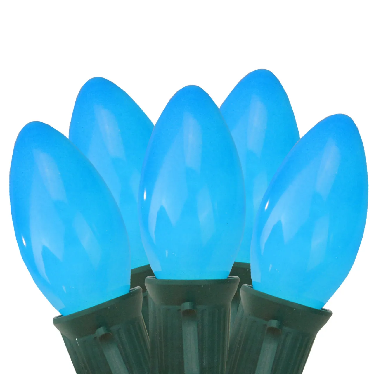 Online C9 Christmas Light Set - Blue - 24' Green Wire - 25ct C7 & C9 Lights