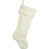 Best Cable Knit Christmas Stocking with Cuff - 21.5" - Cream Stockings