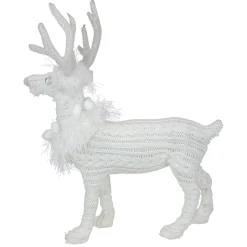Sale Cable Knit Sweater Standing Reindeer Christmas Figure - 13.5