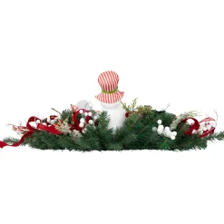 Hot Candy Cane Snowman and Ornaments Christmas Swag - 37.5