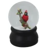 Cardinal on Branch Musical Christmas Snow Globe - 5.75" - Red Snow Globes