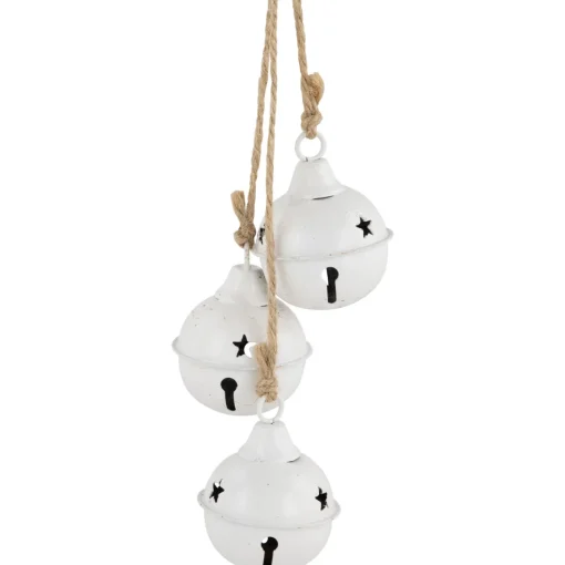 Best Cascading Christmas Jingle Bell Ornaments - 13.5" - White - Set of 2 Finials|Pendants