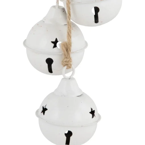 Best Cascading Christmas Jingle Bell Ornaments - 13.5" - White - Set of 2 Finials|Pendants
