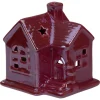 Clearance Ceramic House with Star Cutouts Christmas Decoration - 4" Building Sets