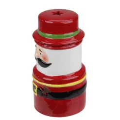 New Ceramic Santa Gnome Christmas Tealight Candle Holder - 5.5" - Red Candle Holders
