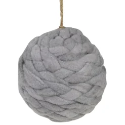 New Charcoal Gray Knit Shatterproof Christmas Ball Ornament 3.25" (80 mm) Glass