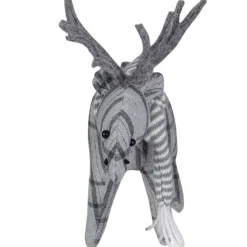 Online Checkered Moose with Striped Scarf Christmas Figure - 10