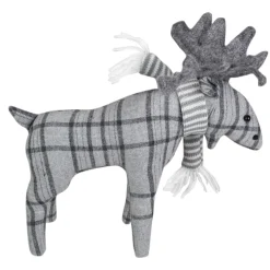 Online Checkered Moose with Striped Scarf Christmas Figure - 10