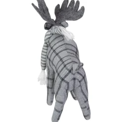 Online Checkered Moose with Striped Scarf Christmas Figure - 10