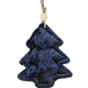 Sale Cheetah Print Velvet Tree Christmas Ornament - 4" - Blue and Black Garden & Floral
