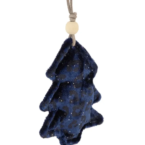 Sale Cheetah Print Velvet Tree Christmas Ornament - 4" - Blue and Black Garden & Floral