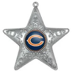 Clearance Chicago Bears NFL Sports Collectors Series Silver Star Ornament Collectibles